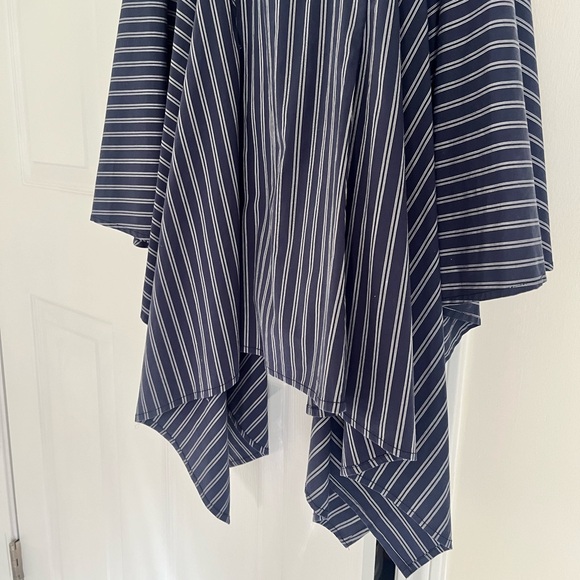 Joie Ronit Fit and Flare Pin Striped Dress with Asymmetrical Hem - Picture 5 of 5